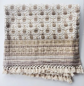 Limited Edition Pottery Barn Jacquard Baumwolle Überwurf - Bild 1 von 4