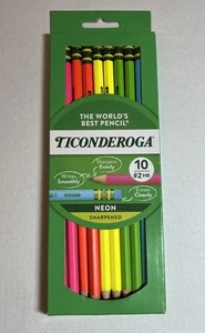 Lápices Ticonderoga #2 paquete de 10 neón surtido 072067138101 - Imagen 1 de 3