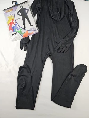 Spirit Halloween Adult Black Skin Suit Halloween Costume Size XL 5 10"- 6 3" - Image 1 of 4
