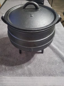 Caldero de hierro fundido pre-sazonado de 8 cuartos de galón - Olla africana con tapa - 3 patas... - Imagen 1 de 11