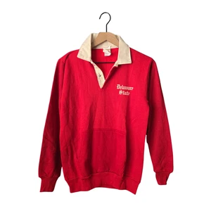Vtg 70s Delaware State University Polo Sweatshirt The College House Pullover SM - Picture 1 of 11