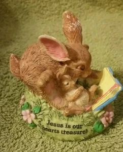 Paws for Praise Rabbits ENSECO "Thank God for You!" Jesus Is Our Hearts Praise - Picture 1 of 8