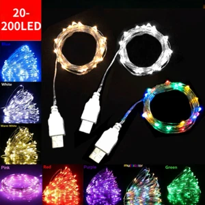 USB LED Micro Rice Wire Copper String Fairy Lights Party Decor Christmas Gift UK - Picture 1 of 24