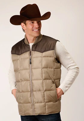 Chaleco softshell Roper Western acolchado marrón 100 % poliéster para hombre Foto 1 de 4