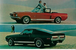 1968 Ford Shelby Mustang Cobra GT 350/500 dealer handout postcard. Original. - Imagen 1 de 2