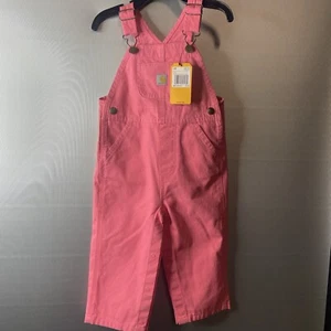 Carhartt Toddler 18M Pink Lemonade Overalls Bibs New - Picture 1 of 6