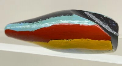 Vintage Handcrafted Wood Plug Fishing Lure Striped Body Multicolor Diver 2.75” - Image 1 of 4