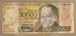20000 Bolivares Bill from year 2002 - Venezuela - Rare - Picture 1 of 2