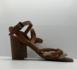 Hush Puppies Sandals Heels Strappy EUR 38 Open Toe Leather Brown All Day Comfort - Picture 1 of 12