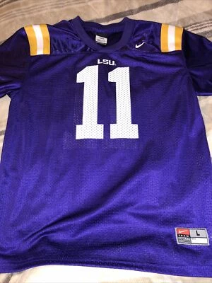 LSU Tigers NIKE Jersey #11 Louisiana State Youth Large 16/18 Purple See Pic Flaw - Image 1 of 4