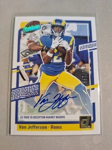 2023 DONRUSS HIGHLIGHTS AUTOGRAPH SP #H-VJ VAN JEFFERSON LOS ANGELES RAMS /199 - Picture 1 of 2