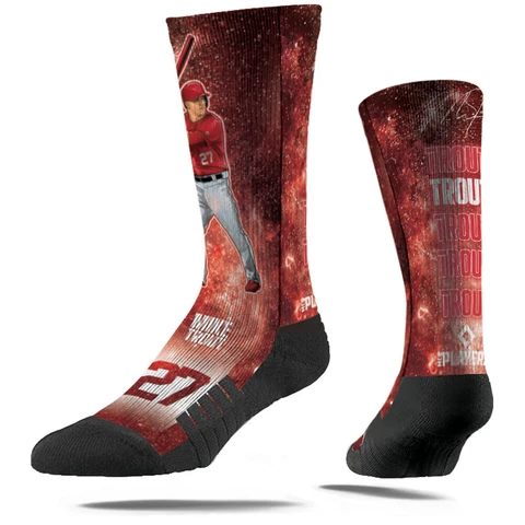 Men's Strideline Mike Trout Los Angeles Angels Galaxy Crew Socks Cover