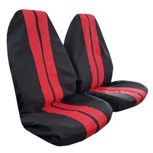 Pair GT Racing Style Black Red Throw Over Slip On Car Seat Covers For Toyota - Picture 1 of 1