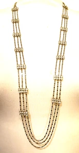MARLYN SCHIFF Signed Fabulous 36" Clear Rhinestone Silver Tone Necklace - Picture 1 of 24