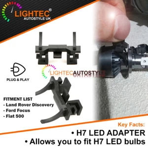 2x H7 LED Headlight Bulb Adapter Clips Holder Ford Focus Land Rover Discovery UK - Picture 1 of 6