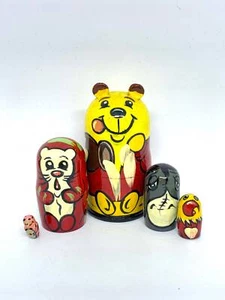 Made in Ukraine! Cartoon  Nesting Doll  Hand Painted Matryoshka Doll 5pieces  - Picture 1 of 5