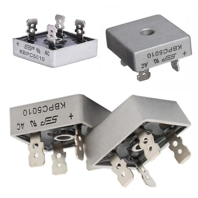 2 Pz. PONTE DI DIODI KBPC5010 RADDRIZZATORE 1000V  50A FASTON monofase bridge - Immagine 1 di 3