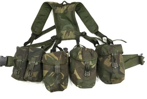 Genuine British Army PLCE DPM Woodland Camo Webbing Belt Yoke/5 Pouches M #4660 - Picture 1 of 7