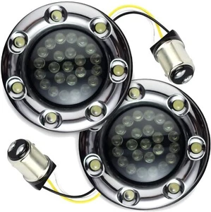 Eagle Lights 2" LED Front Harley Halo Turn Signals Chrome Trim Ring & Resistors - Bild 1 von 11