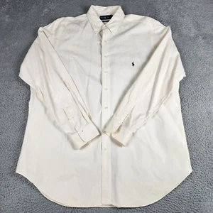 Ralph Lauren Shirt Mens XLT Beige Cream Silk Blend Button Up Long Sleeve - Picture 1 of 9
