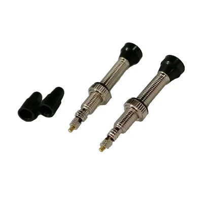 New Presta Tubeless Valve Stems 40mm Brass Removable Core Pair Stan's Wtb Style