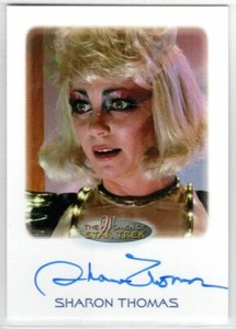 WOMEN OF STAR TREK ART & IMAGES SHARON THOMAS AS WAITRESS ST3 WOST AUTOGRAPH