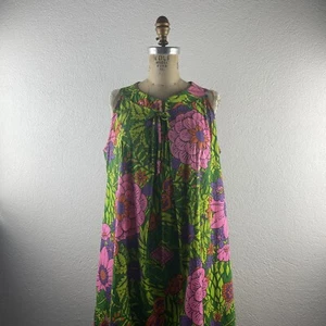 Vintage l 60s M Coffee Break Mod Novelty Floral Jungle Leopard Zip Pockets Dress - Picture 1 of 14