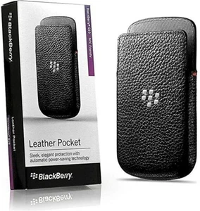 NEUF OEM Blackberry Q10 BB10 Q-10 étui pochette en cuir noir AUTHENTIQUE - Photo 1 sur 3