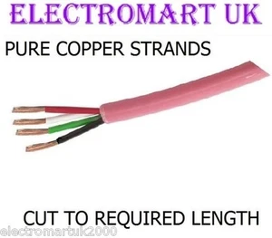 PINK 4 CORE PURE COPPER SPEAKER LOUDSPEAKER INSTALL CABLE WIRE OFC - Picture 1 of 1