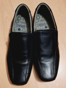 NEXT black leather boys shoes size 3 - Picture 1 of 6