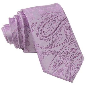 Nueva corbata de poliéster tejido de poliéster para hombres 2.5 "paisley Boda formal de lavanda - Imagen 1 de 2