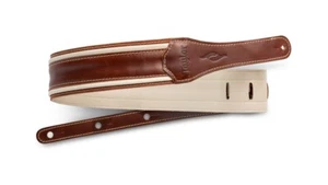 NEW - Taylor Element 2.5" Leather Guitar Strap - Brown/Cream, #4113-25 - Picture 1 of 1