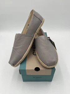 Toms Argentina Men Alpargata Rope - Drizzle Grey Slubby Woven Organic Cotton-M14 - Picture 1 of 6