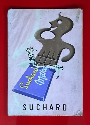 Werbeschild Werbeaufsteller Pappe MILKA – SUCHARD Schokolade ca. 30x42 cm 50s - Bild 1 von 4