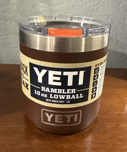 Yeti Rambler 10 oz Lowball 2.0 - WETLANDS BROWN - con coperchio MagSlider ARANCIONE - NUOVO - Foto 1 di 7