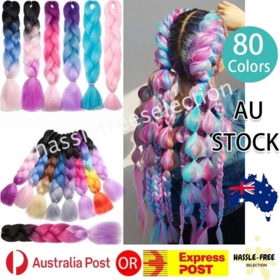 Jumbo Braiding Hair 60cm Hair Extensions Kanekalon Braid Synthetic Crochet Fiber - image 1 of 4