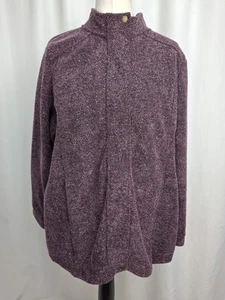 Marks&Spencer Outdoor Textured Jacket RED UK20 Full Zip Fleece Pockets E3951 - Picture 1 of 13