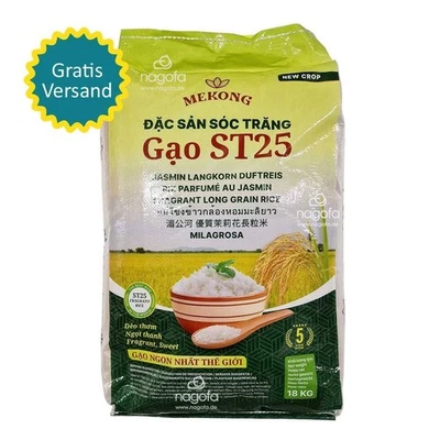 Mekong ST25 Premium Jasmin Duftreis - Gạo thơm thượng hạng ST25 18kg - Bild 1 von 3