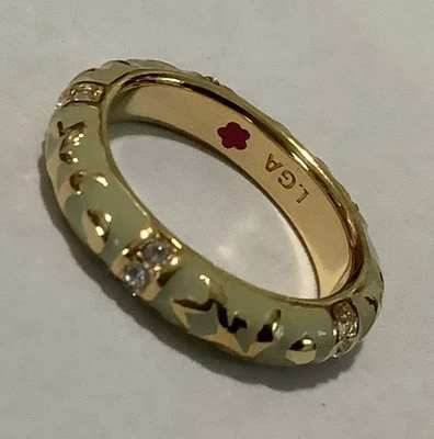 Lauren G Adams Fiesta Mint Clear Cz’s Gold Plated Ring (26) Size 6 - Image 1 of 2