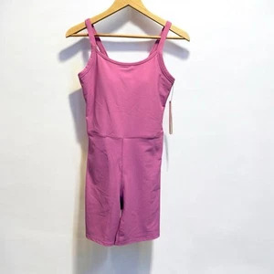 AQUA Athletic Bike Short Jumpsuit Women's M Lilac Scoop Neck Stretch Pull On NWT - Picture 1 of 8
