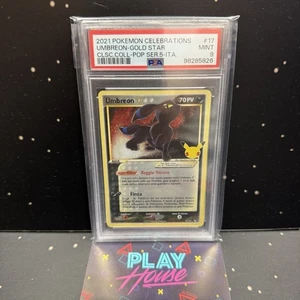 UNBREON GOLD STAR ITA 17/17 CELEBRATIONS PSA 9 MINT POKEMON ITALIANA - Foto 1 di 7