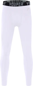 Youth Fleece Compression Leggings, Boys Sports Thermal Base Layer Pants for Foot - Picture 1 of 4