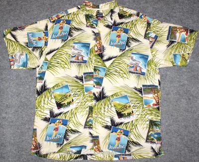 QUIKSILVER SILVER EDITION CAMP S/S SHIRT Europe Postcards Hawaiian sz XL Shirt - Image 1 of 4