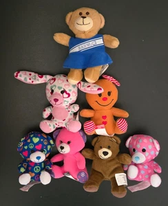 Lotto 7 Peluche Giocattolo Costruisci Un Orso Mini McDonald's Happy Meal Orso Coniglio - Foto 1 di 10