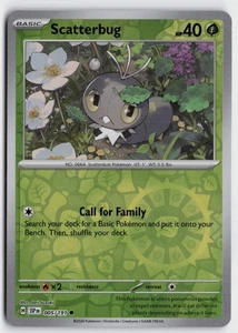 Pokemon Scatterbug 005/191 Reverse Holo Common SV08: Surging Sparks NM - Picture 1 of 2