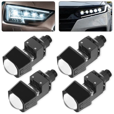 4X 1.5'' Mini Headlight Bi LED Projector Lens Hi/Lo 80W 6000K Retrofit W/bracket - Image 1 of 4