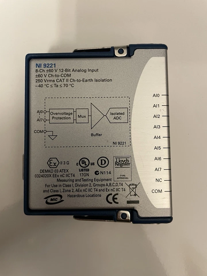 National Instruments NI 9221 8ch 60v 12 Bit Analog Input - Bild 1 von 2
