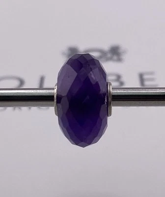 Trollbeads Purple Glass Bead Amethyst OOAK Faceted - Image 1 of 4