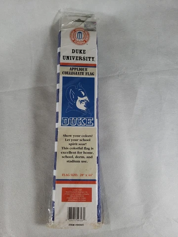 Duke University 28" By 44" Flag Officially Licensed 1999 New Sealed Package Cover