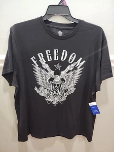 FREEDOM PATRIOTIC GRAPHIC PRINT MENS SHORT SLEEVE T-SHIRT SIZE 2XL ( 50 / 52 ) - Picture 1 of 6